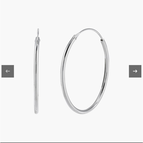 Simple Joy Hoop Earrings, Silver new - Picture 2 of 7